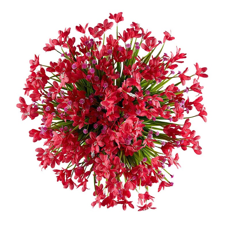 HAPLIA 8 Bundles Artificial Daffodils Flowers Fake Artificial Greenery UV Resistant No Fade Faux Plastic Plants for Wedding Bridle Bouquet Indoor Outdoor Home Garden Kitchen Office Table Vase (Red) - Image 4